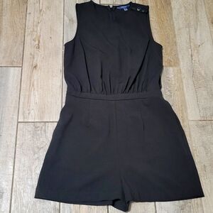 Anthropologie Peter Som Sz 6 Little Black Short Romper Weekender EUC